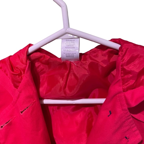 GYMBOREE 100% COTTON GIRLS SIZE 5-6 RED HOODED JACKET - Picture 4 of 7